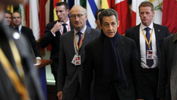 Президент Франции Николя Саркози на саммите глав государств ЕС в Брюсселе Президент Франции Николя Саркози на саммите глав государств ЕС в Брюсселе