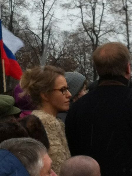 Ксения Собчак на митинге в защиту честных выборов Ксения Собчак на митинге в защиту честных выборов