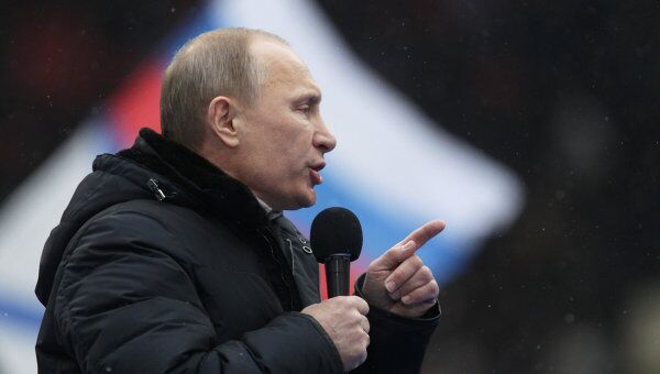 Премьер-министр РФ В.Путин принял участие в митинге своих сторонников Защитим страну! Премьер-министр РФ В.Путин принял участие в митинге своих сторонников Защитим страну!