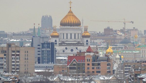Вид на храм Христа Спасителя со стороны Комсомольского проспекта Вид на храм Христа Спасителя со стороны Комсомольского проспекта