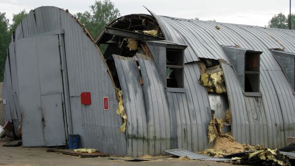 Склады боеприпасов, разрушенные во время взрыва. Архивное фото Склады боеприпасов, разрушенные во время взрыва. Архивное фото