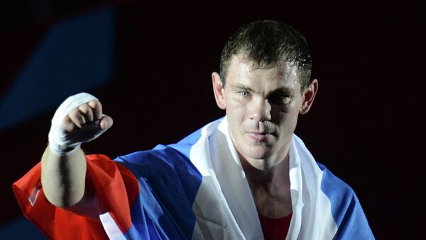 Российский боксер Егор Мехонцев, завоевавший золотую медаль. Архивное фото Российский боксер Егор Мехонцев, завоевавший золотую медаль. Архивное фото