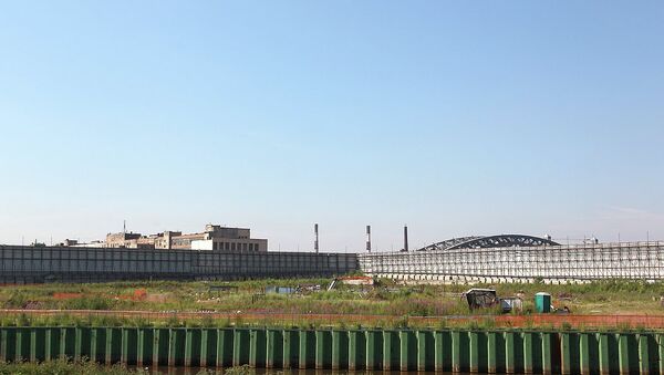 На территории Охтинского мыса в Петербурге На территории Охтинского мыса в Петербурге