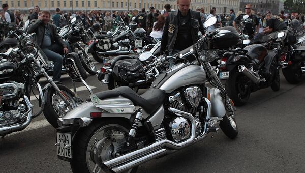 Мотоциклы Harley-Davidson. Архивное фото Мотоциклы Harley-Davidson. Архивное фото