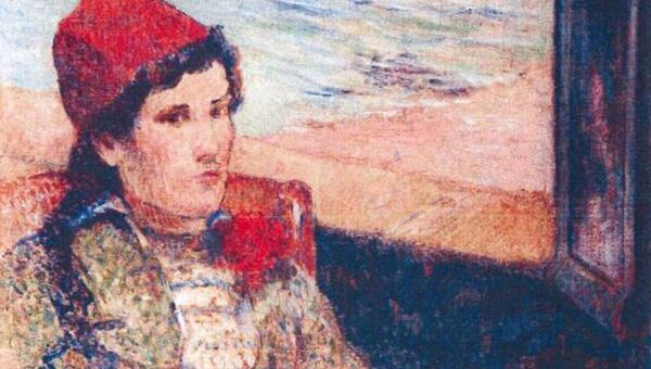 Поль Гоген, Девушка перед открытым окном, 1898 Поль Гоген, Девушка перед открытым окном, 1898