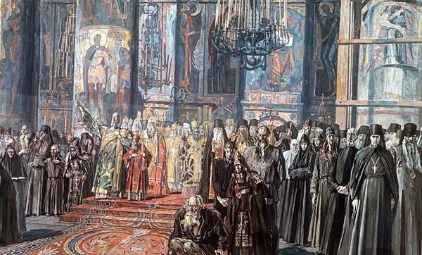 Павел Корин. Эскиз Реквием к картине Русь уходящая. 1935-1959 гг. Павел Корин. Эскиз Реквием к картине Русь уходящая. 1935-1959 гг.