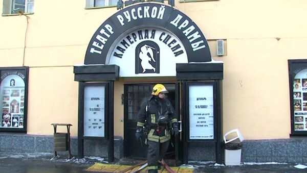 Пожар в Театре русской драмы. Кадры с места ЧП Пожар в Театре русской драмы. Кадры с места ЧП