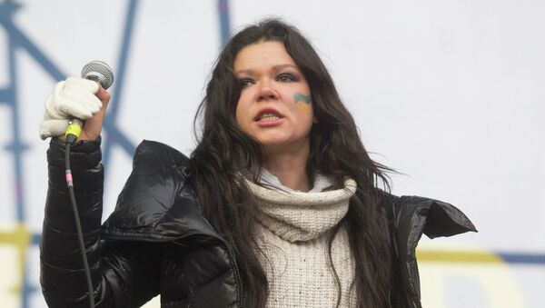 Певица Руслана на митинге. Архивное фото Певица Руслана на митинге. Архивное фото