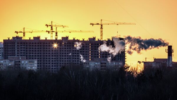 Строительство в Москве. Архивное фото Строительство в Москве. Архивное фото
