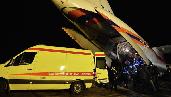 Прибытие в Москву борта МЧС с пострадавшими в результате теракта в Волгограде Прибытие в Москву борта МЧС с пострадавшими в результате теракта в Волгограде