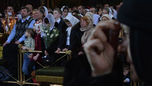 Рождественское богослужение в храме Христа Спасителя. Архивное фото Рождественское богослужение в храме Христа Спасителя. Архивное фото