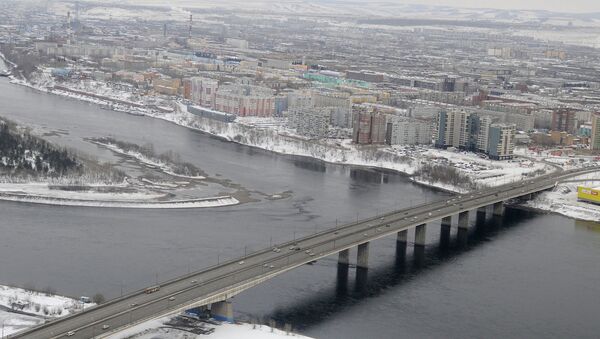 Красноярск, виды города, Октябрьский мост Красноярск, виды города, Октябрьский мост