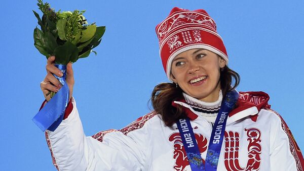 Российская биатлонистка Ольга Вилухина. Архивное фото Российская биатлонистка Ольга Вилухина. Архивное фото