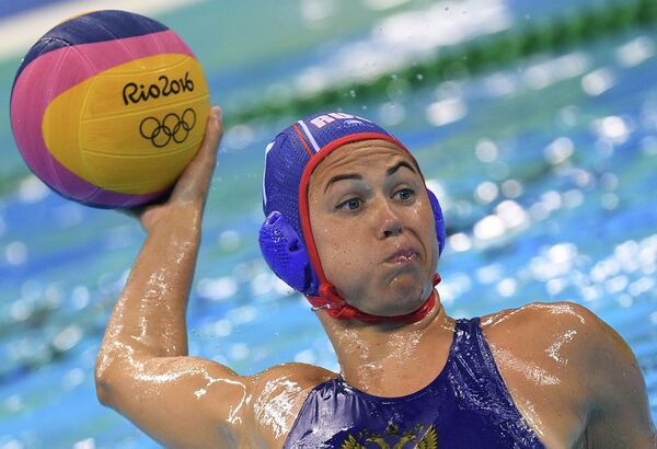 Игрок женской сборной России по водному поло Екатерина Лисунова Игрок женской сборной России по водному поло Екатерина Лисунова