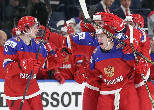 Хоккеисты молодежной сборной России Хоккеисты молодежной сборной России