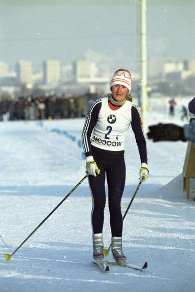 Елена Вяльбе на этапе Кубка мира по лыжному спорту Елена Вяльбе на этапе Кубка мира по лыжному спорту