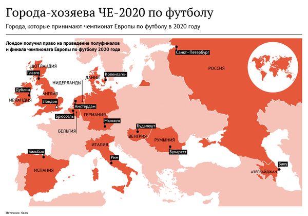 Города-хозяева ЧЕ-2020 по футболу Города-хозяева ЧЕ-2020 по футболу