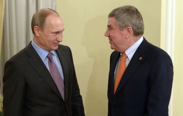 Президент РФ В.Путин провел встречу с президентом МОК Т.Бахом Президент РФ В.Путин провел встречу с президентом МОК Т.Бахом