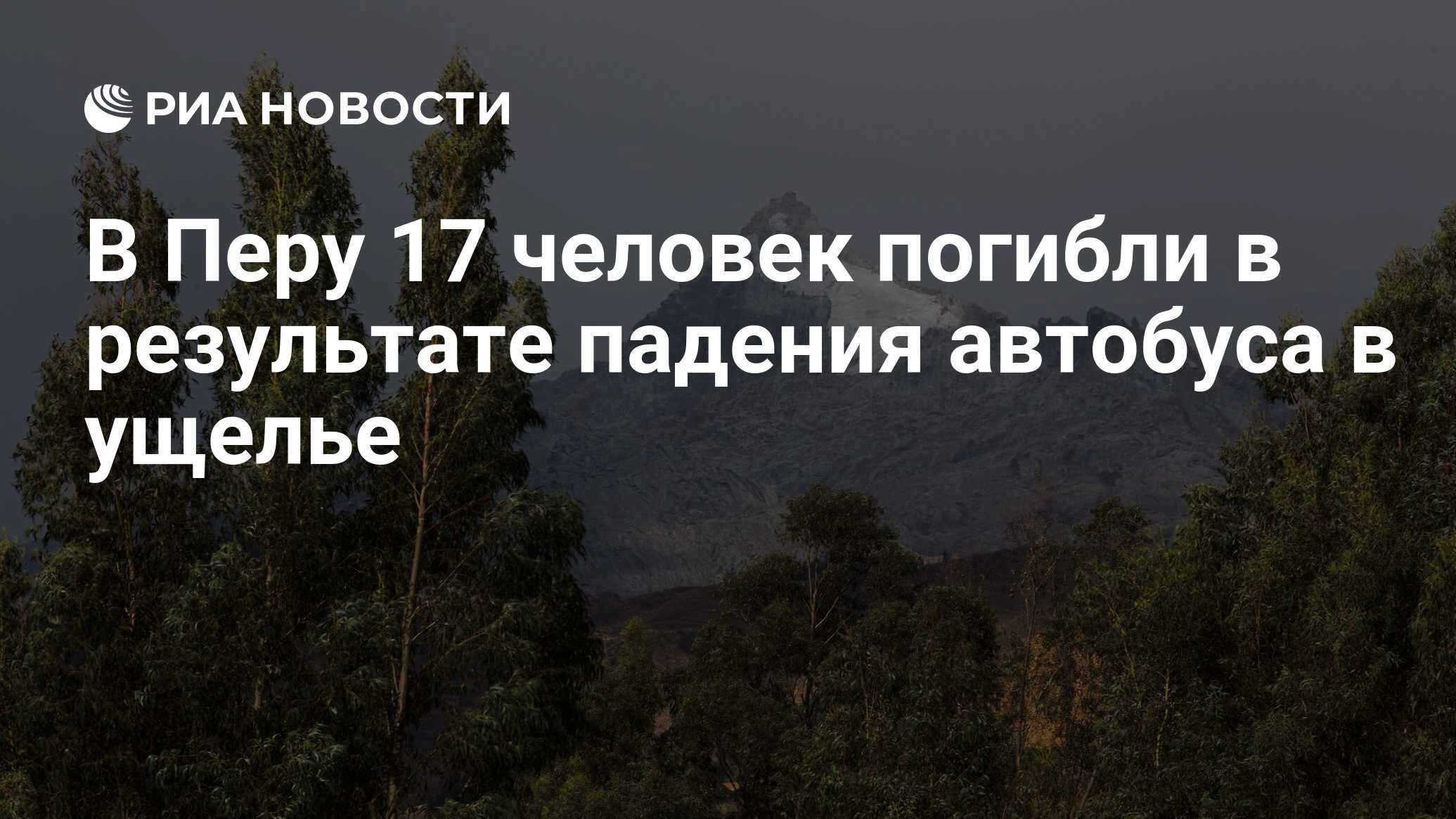 В Перу 17 человек погибли в результате падения автобуса в ущелье